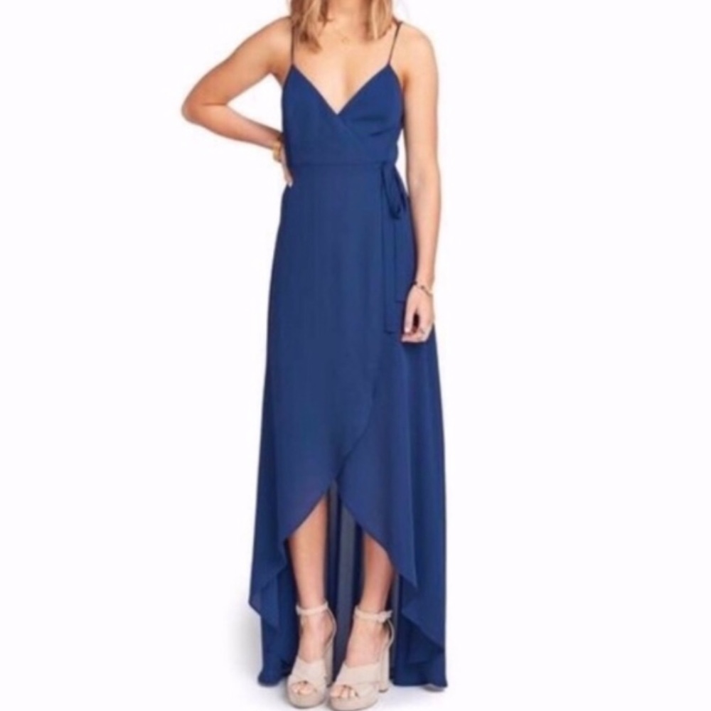 Show Me Your Mumu Mariah Wrap Maxi Dress, navy, M